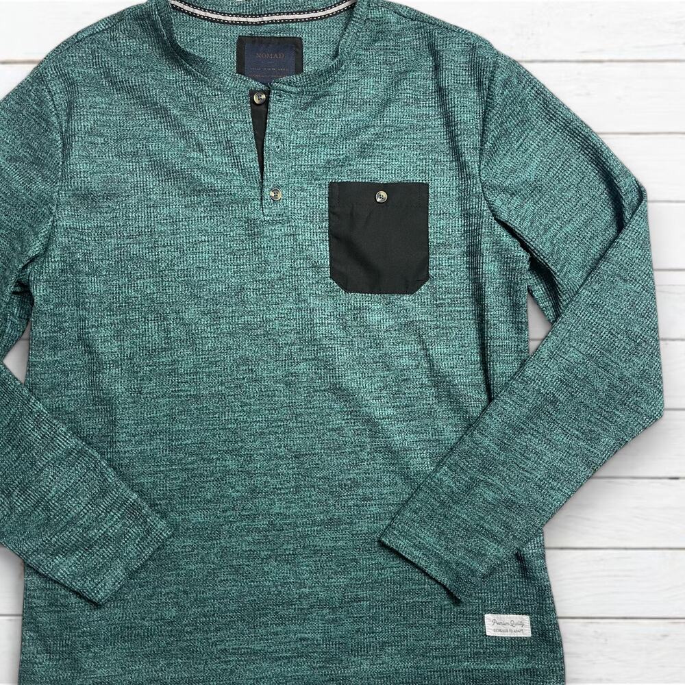 Nomad Green Long Sleeve Tee Modern Knit - Picture 3 of 7